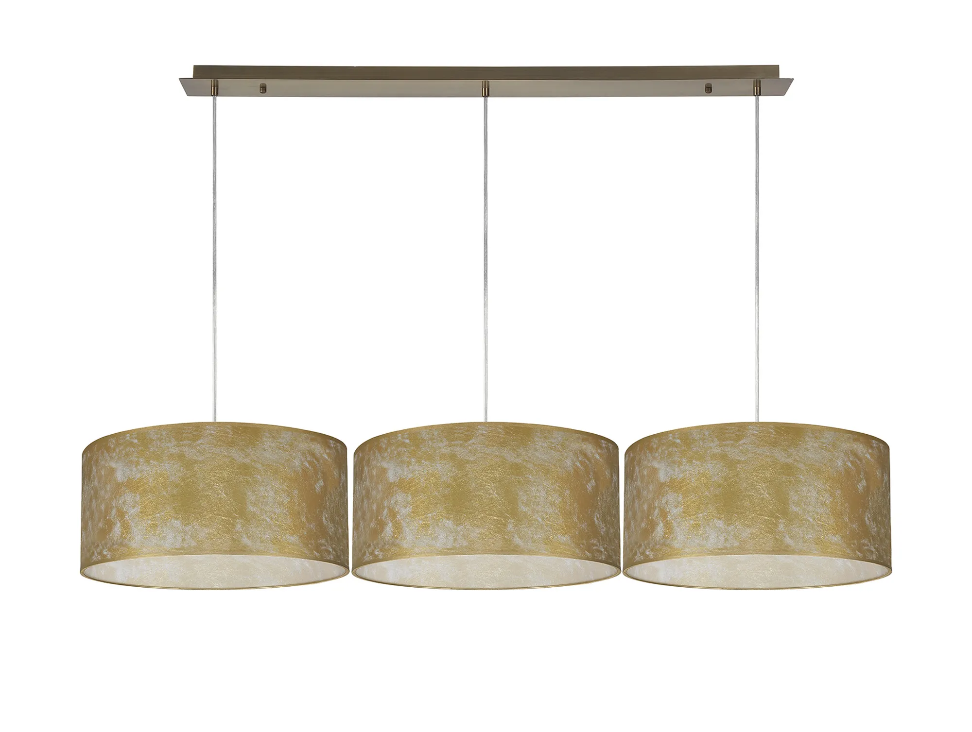 Baymont 40cm Shade 3 Light Pendant Antique Brass, Gold Leaf DK0838  Deco Baymont AB GL